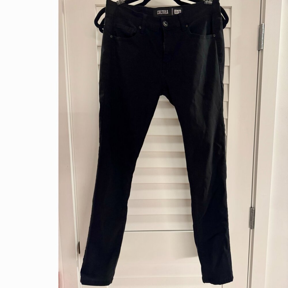 **SALE** Cultura Men's Slim Fit Denim Jeans (Black, Cotton/Polyester, 32Wx30L)